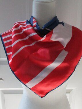 Red, white, blue block scarf
